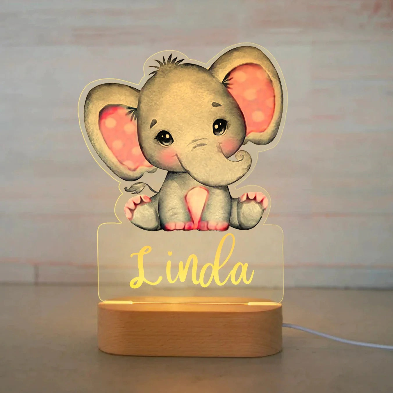 Personalized Baby Night Light with Adorable Animal Designs