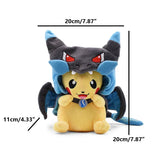 Peluche Pokémon Pikachu en cosplay (20-30 cm) – Évoli, Rayquaza, Dracaufeu