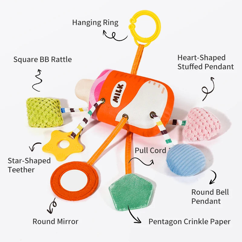 Jouet musical pour bébé en forme de crabe, suspendu au lit ou à la poussette, avec hochets et anneaux de dentition, à suspendre par cordon, cadeau à mâcher