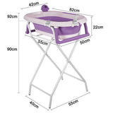 Baignoire pliable pour bébé avec support – thermomètre, siège ergonomique et tapis antidérapant