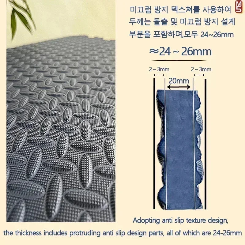 Tapis de jeu antidérapant pour bébé rampant, 8 pièces/2.5cm d'épaisseur, tapis de gymnastique insonorisé pour chambre d'enfant et tapis de Puzzle écologique