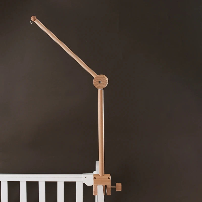 Cloche de lit en bois pour bébé, support courbé, hochets suspendus mobiles, jouets pour nouveau-né, support de boîte à musique, jouet de berceau pour bébé, support de bras, cadeaux