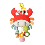 Pendentif musical suspendu pour lit de bébé avec hochet, jouet de dentition et sonnette, à cordon, à mâcher, motif dessin animé