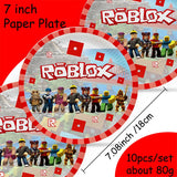 Décoration d'anniversaire Roblox – assiettes et set de fête