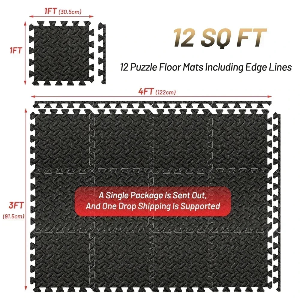 Carreaux de sol en mousse EVA à emboîtement pour salle de sport à domicile, polymère de fitness, puzzle antidérapant, équipement de gym, enfants, 4-20 pièces