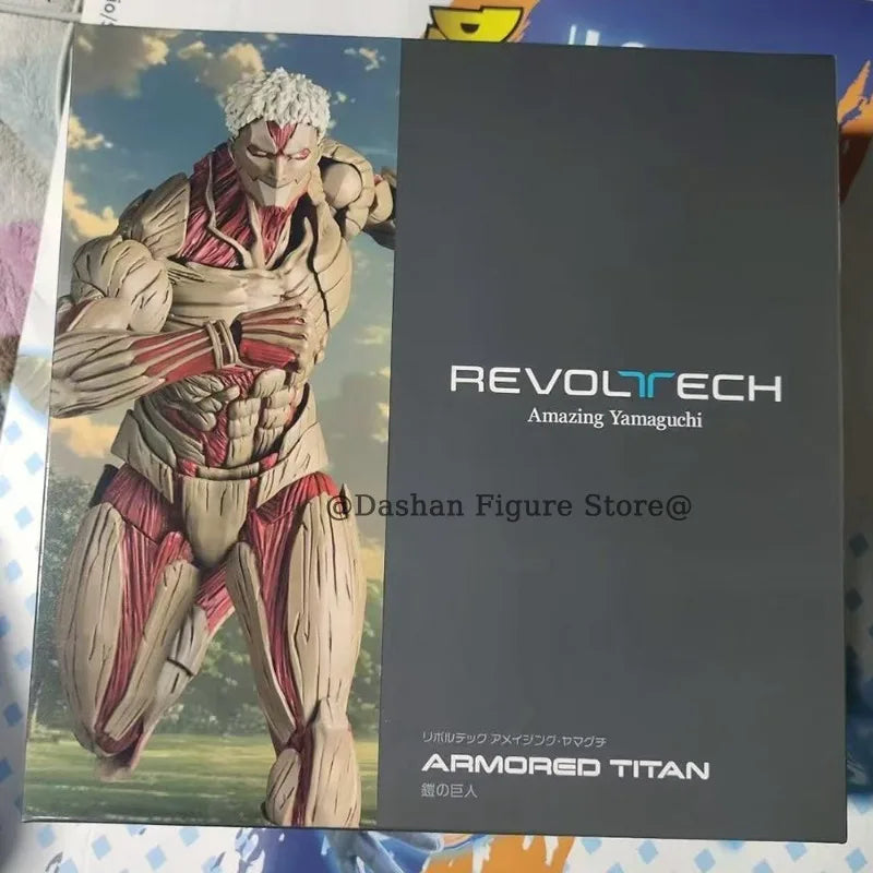 Figurine articulée L'Attaque des Titans Revoltech – Titan Blindé & Titan Originel (16-17 cm)