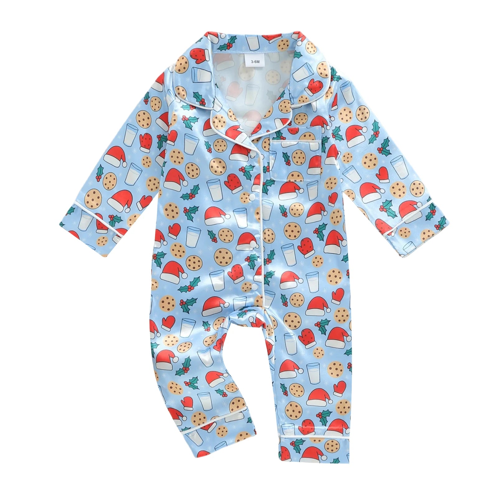Pyjama bébé sans pieds – imprimé bonnet de Noël
