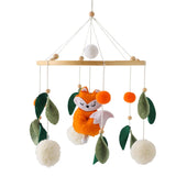 Mobile musical pour lit de bébé en bois, hochets en feutre doux, animaux de dessin animé, boîte à musique pour nouveau-né, jouet suspendu, support de lit, cadeaux pour bébé