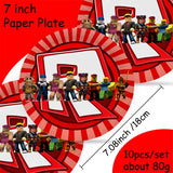 Décoration d'anniversaire Roblox – assiettes et set de fête