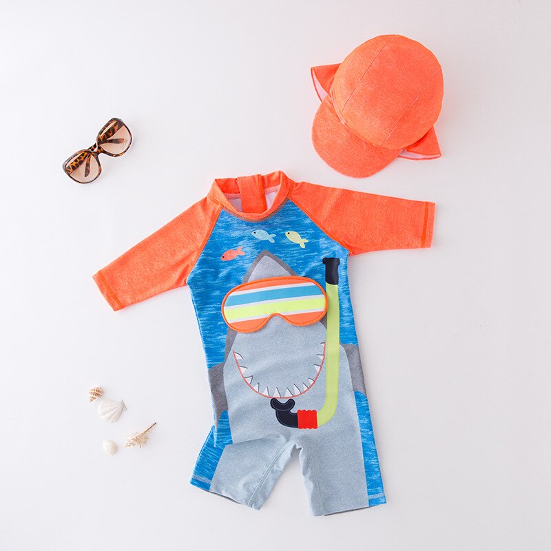 Baby Anti-UV Swimsuit for Boys and Girls with Animal Print