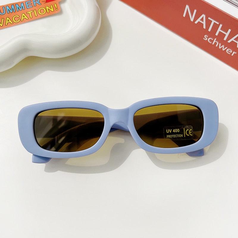 Frosted Vintage Rectangular Sunglasses for Kids