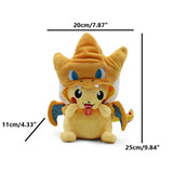 Peluche Pokémon Pikachu en cosplay (20-30 cm) – Évoli, Rayquaza, Dracaufeu
