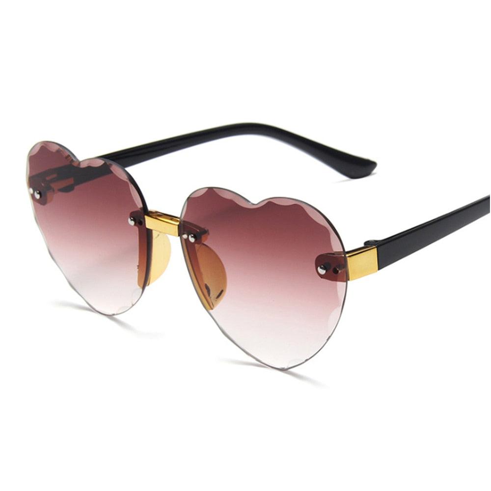 Rimless Heart Sunglasses for Kids