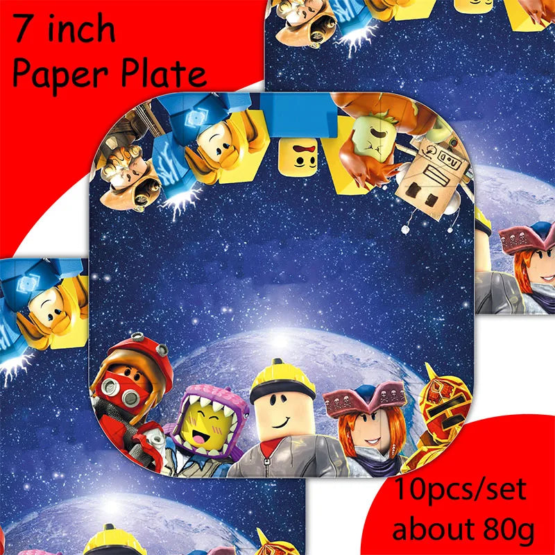 Vaisselle de fête Robot – assiettes en papier joyeux anniversaire