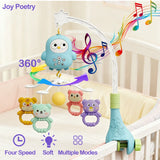 360 °   Musical bébé berceau Mobile rotatif veilleuse lit cloche jouet quatre vitesses timage suspendu infantile nouveau-né hochet chevet cadeau