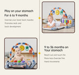 Tapis d'éveil musical et lumineux pour bébé, avec 5 jouets sensoriels détachables, tapis piano à pédales, tapis de jeu pour le temps sur le ventre, montage facile