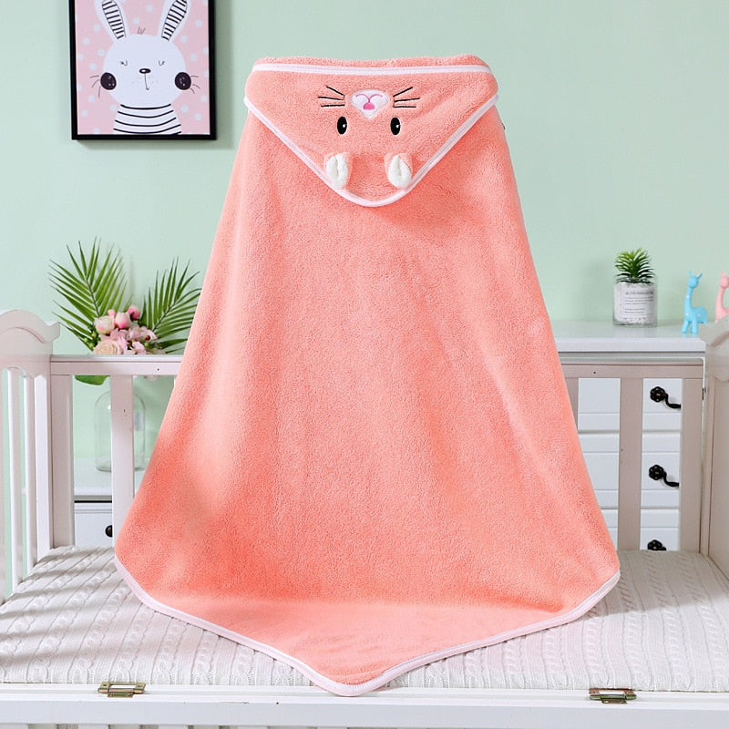 Animal-Patterned Baby Bath Cape