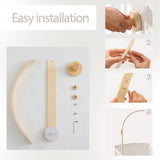Cloche de lit en bois pour bébé, support courbé, hochets suspendus mobiles, jouets pour nouveau-né, support de boîte à musique, jouet de berceau pour bébé, support de bras, cadeaux