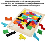 Tangram en bois Montessori – puzzle coloré éducatif