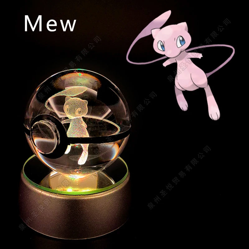 Boule de Cristal Pokémon 3D — Veilleuse LED Pokéball Lumineuse