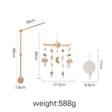 Mobile musical pour lit de bébé en bois, hochets en feutre doux, animaux de dessin animé, boîte à musique pour nouveau-né, jouet suspendu, support de lit, cadeaux pour bébé