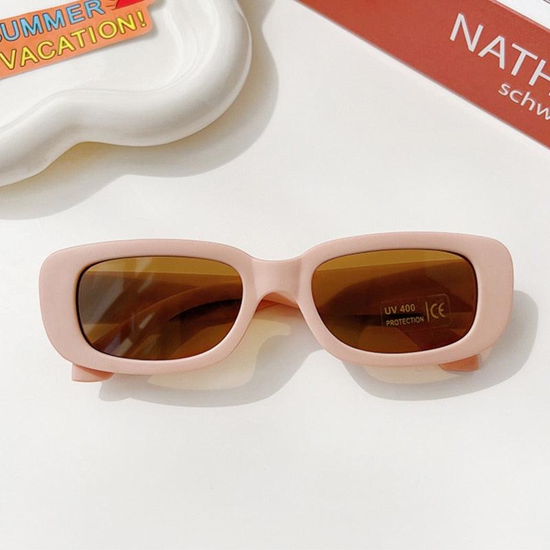 Frosted Vintage Rectangular Sunglasses for Kids