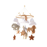 Mobile musical pour lit de bébé en bois, hochets en feutre doux, animaux de dessin animé, boîte à musique pour nouveau-né, jouet suspendu, support de lit, cadeaux pour bébé