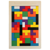 Tangram en bois Montessori – puzzle coloré éducatif