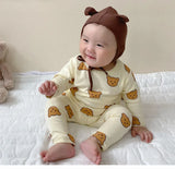 Pyjama bébé en coton – imprimé ours, protège-ventre