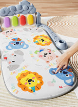 Tapis d'éveil musical et lumineux pour bébé, avec 5 jouets sensoriels détachables, tapis piano à pédales, tapis de jeu pour le temps sur le ventre, montage facile