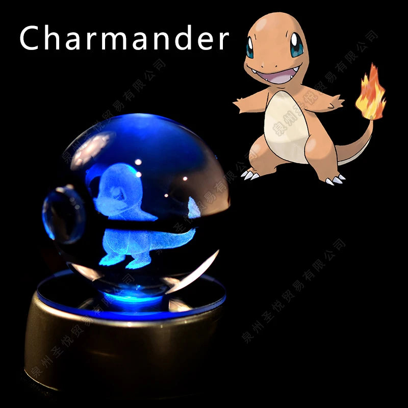 Boule de Cristal Pokémon 3D — Veilleuse LED Pokéball Lumineuse