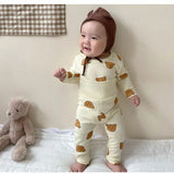 Pyjama bébé en coton – imprimé ours, protège-ventre