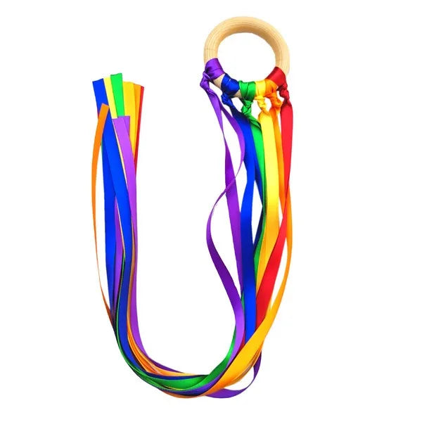 Jouet d'Anneau à Rubans Multicolore Montessori