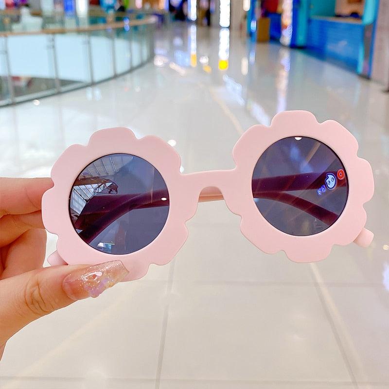 Lunettes de soleil à fleurs en acrylique pour enfants