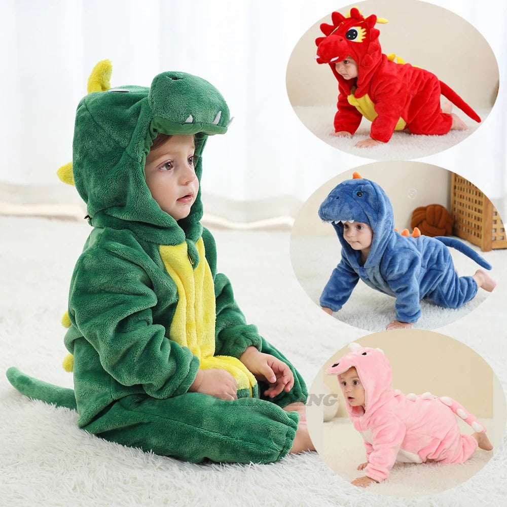 Pyjama de dessin animé dinosaure pour bébé, grenouillères pour tout-petits, olympiques de batterie de nuit, vêtements de nuit, vêtements de nuit, garçons, filles, 0 à 4 ans, hiver