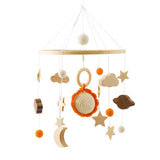 Mobile musical pour lit de bébé en bois, hochets en feutre doux, animaux de dessin animé, boîte à musique pour nouveau-né, jouet suspendu, support de lit, cadeaux pour bébé