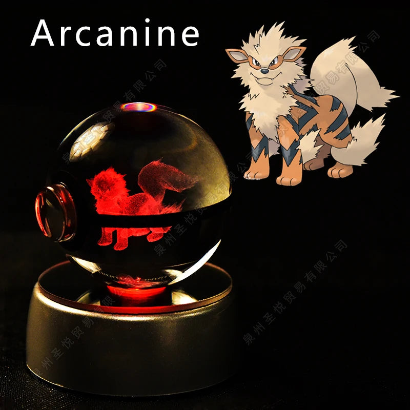 Boule de Cristal Pokémon 3D — Veilleuse LED Pokéball Lumineuse