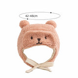 Bonnet Bébé Hiver Ourson avec Liens