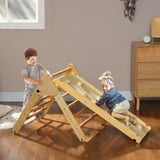 LittleClimb Wooden Baby Climbing Triangle with Slide - 2-in-1 Indoor Montessori Play Set