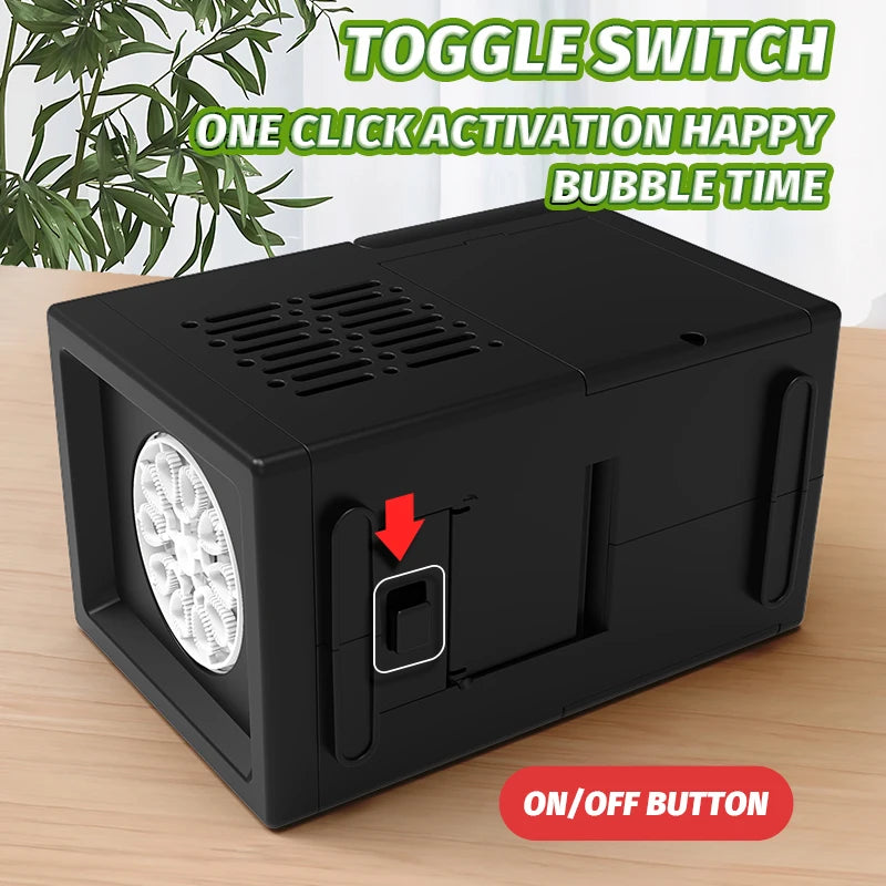 BuBulle - Portable Electric Bubble Machine for Kids - Fully Automatic Portable Outdoor Electric Toy, Outdoor Birthday Toy, Battery and Bubble Water Not Included, 10 holes