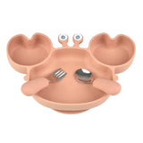 Assiette Ventouse avec Compartiments et Couverts - P'tit Crabe