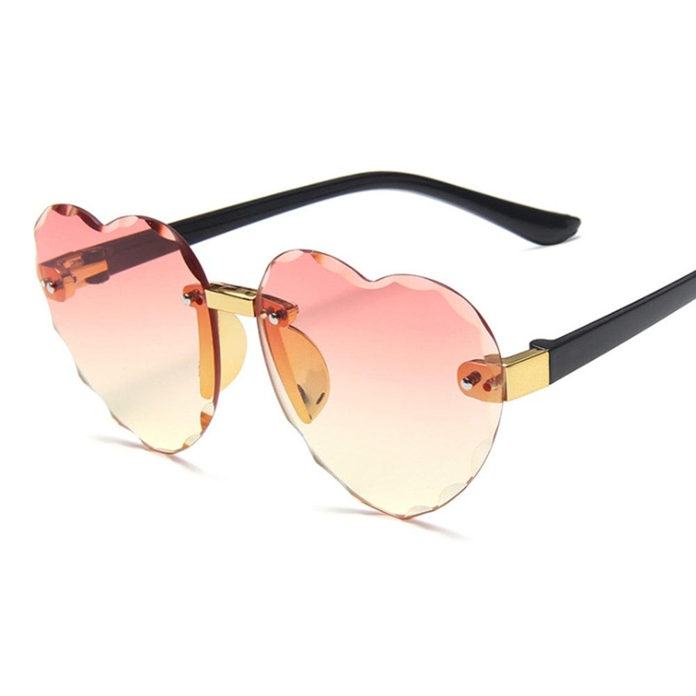 Rimless Heart Sunglasses for Kids