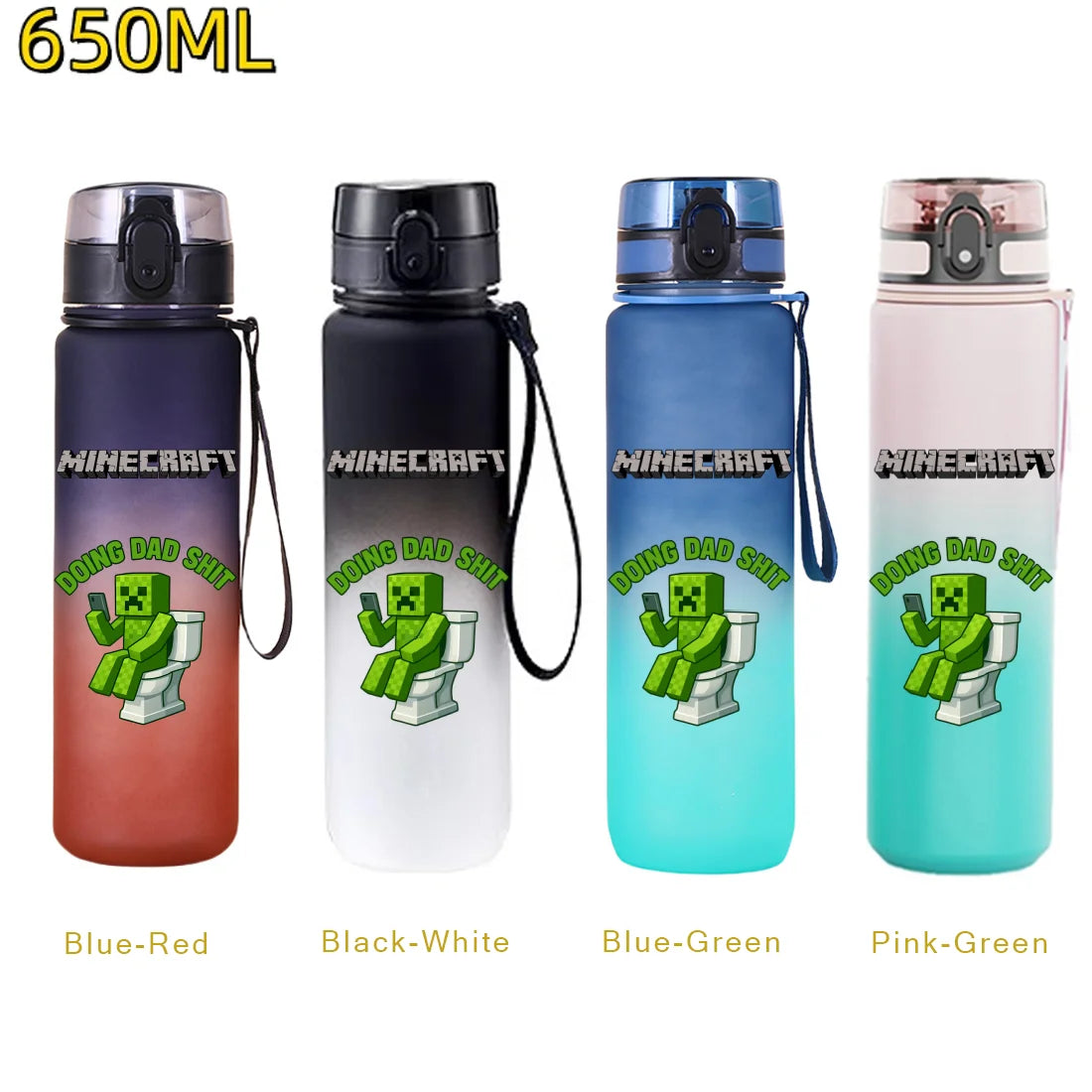 Gourde de sport Minecraft 650 ml – anti-fuite