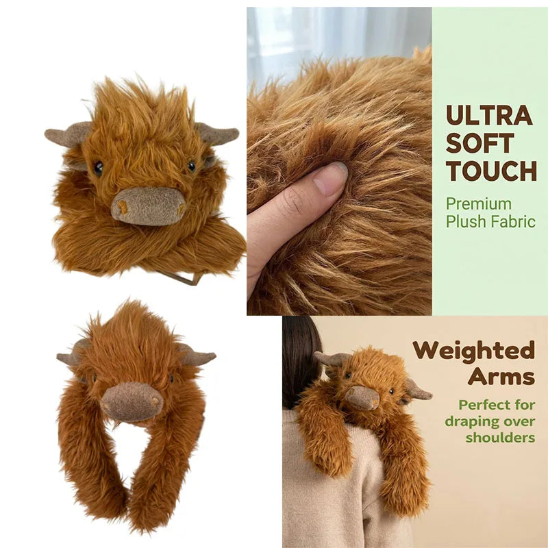 Coussin peluche à longs bras (60-65 cm) – koala, panda, paresseux, dinosaure et plus