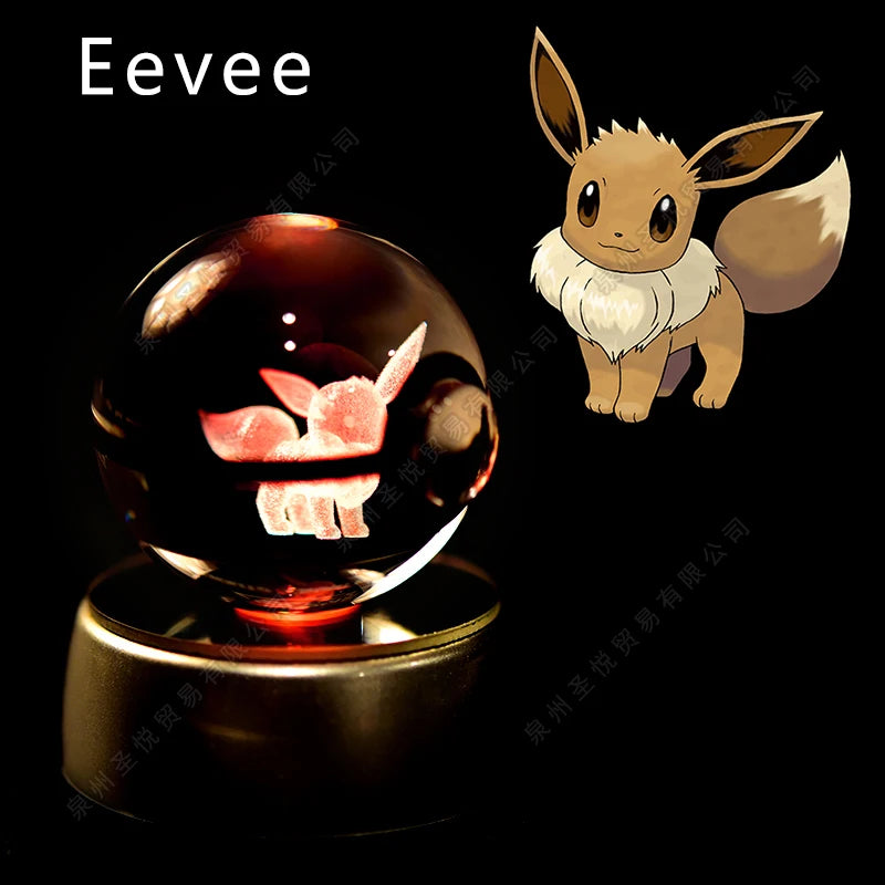 Boule de Cristal Pokémon 3D — Veilleuse LED Pokéball Lumineuse