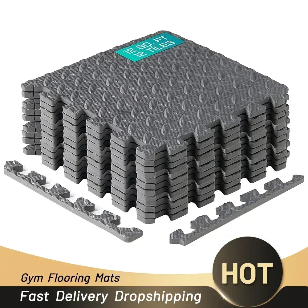 Carreaux de sol en mousse EVA à emboîtement pour salle de sport à domicile, polymère de fitness, puzzle antidérapant, équipement de gym, enfants, 4-20 pièces