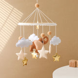 Mobile musical pour lit de bébé en bois, hochets en feutre doux, animaux de dessin animé, boîte à musique pour nouveau-né, jouet suspendu, support de lit, cadeaux pour bébé