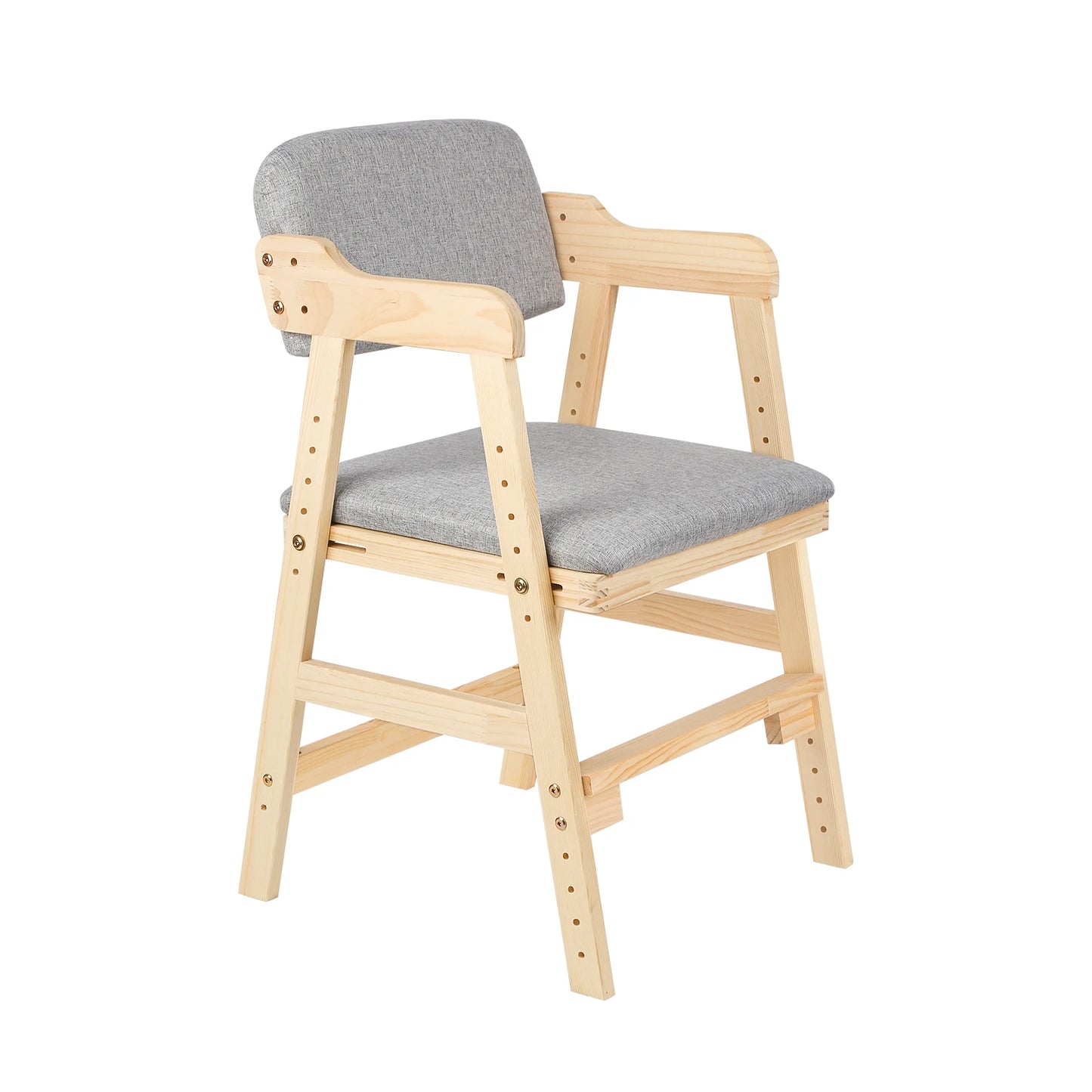 NordicKid Adjustable Wooden High Chair for Children – Montessori Chair Adjustable from 3 to 15 Years
