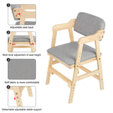 NordicKid Adjustable Wooden High Chair for Children – Montessori Chair Adjustable from 3 to 15 Years