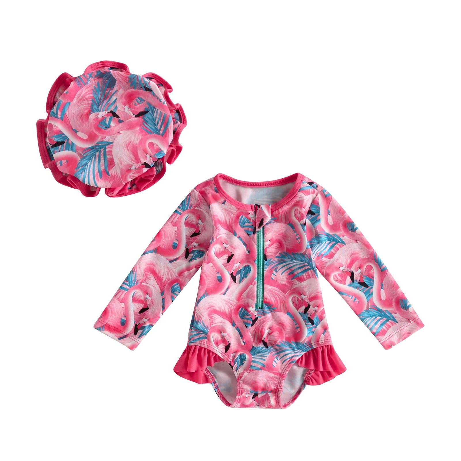 Maillot de Bain Bébé Fille avec Chapeau